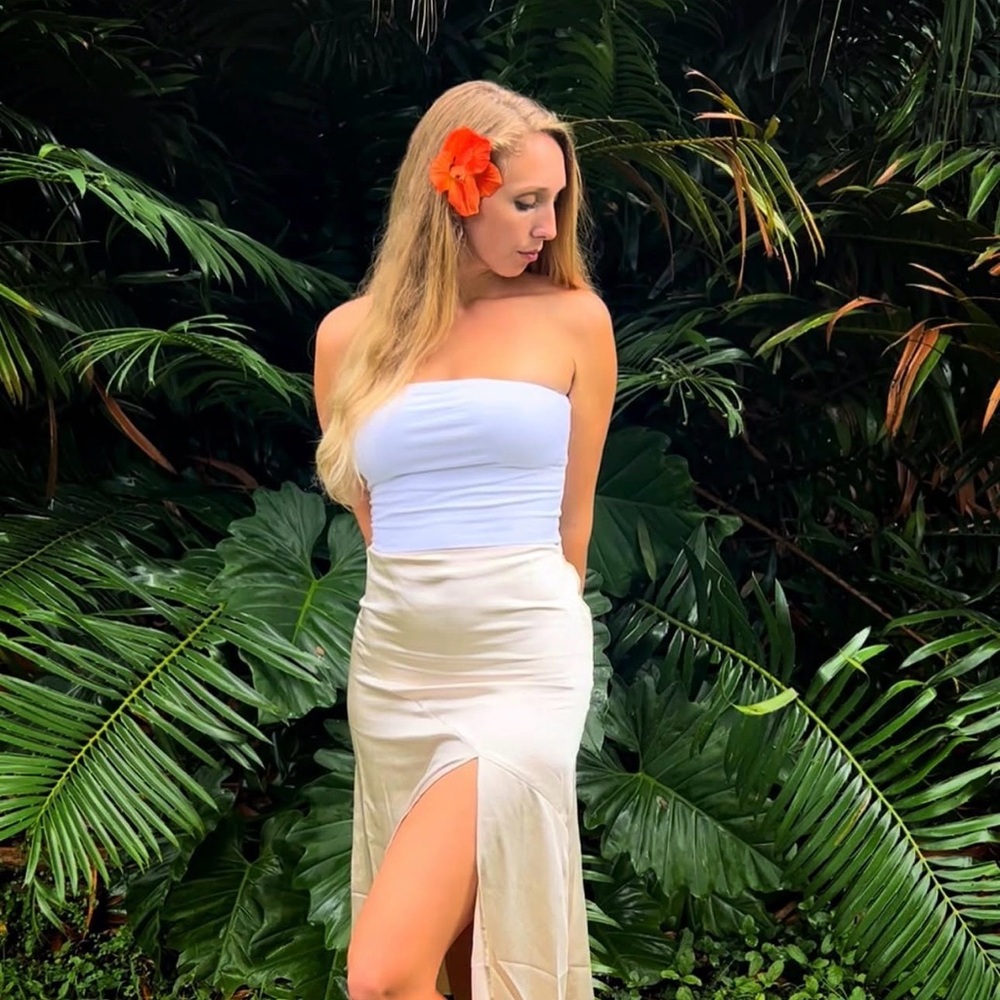 Ivory Satin Skirt